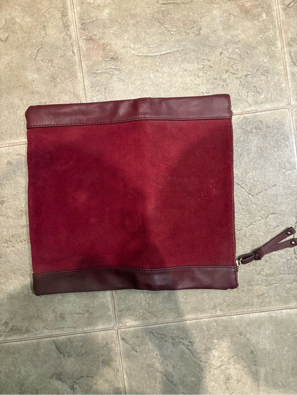 Burgundy Fold-Over Clutch - Picture 3 of 8